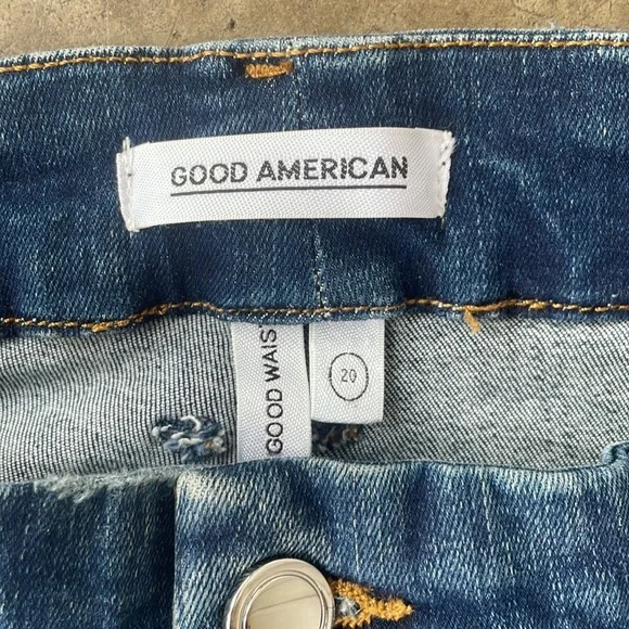 NWT Good American Good Waist Distressed Frayed Hem Skinny Denim Jeans Plus Size - Picture 5 of 8